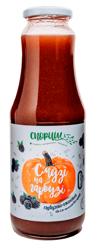 Сік гарбузово-ожиновий з м’якоттю без цукру пастеризований