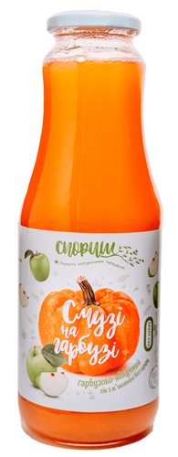Сік гарбузово-яблучний з м’якоттю без цукру пастеризований