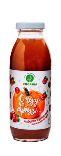 Сік гарбузово-журавлиновий з м’якоттю без цукру пастеризований